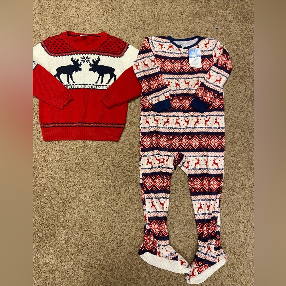 Boys 3/3t holiday sweater and pjs